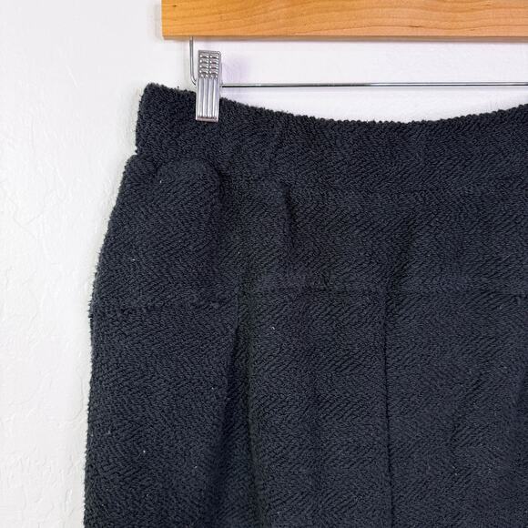 Free People FP Beach Pile Fleece Sherpa Wide Leg Baggy Pull On Pants Black Large - Picture 2 of 8